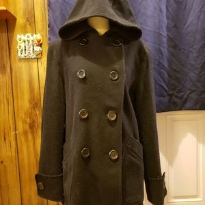 Jennifer Lopez Hooded Wool Coat - size XL